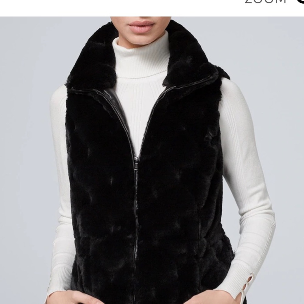 WHBM Faux Fur Vest
